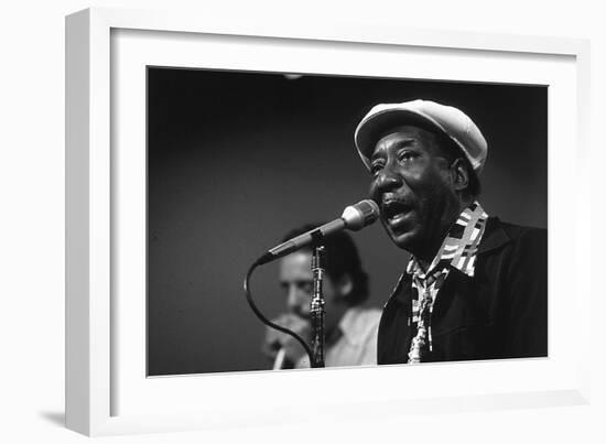 Bluesman Muddy Waters (1915-1983) on Stage in 1982-null-Framed Photo