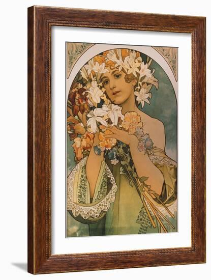 Blume, 1897-Alphonse Mucha-Framed Giclee Print
