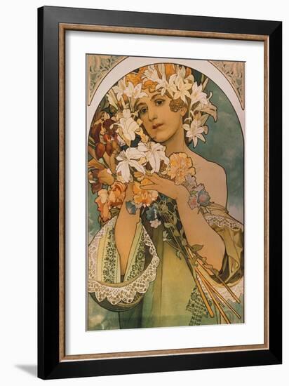 Blume, 1897-Alphonse Mucha-Framed Giclee Print