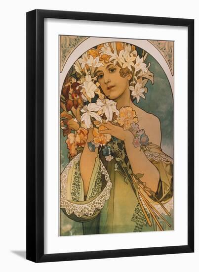 Blume, 1897-Alphonse Mucha-Framed Giclee Print