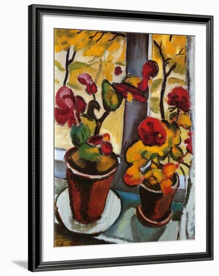 Blumen am Fenster-Auguste Macke-Framed Art Print