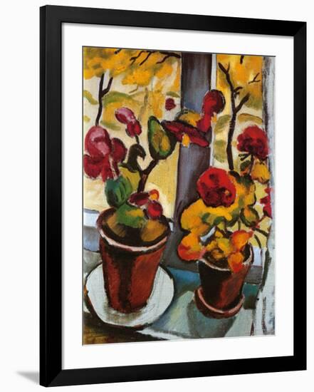 Blumen am Fenster-Auguste Macke-Framed Art Print