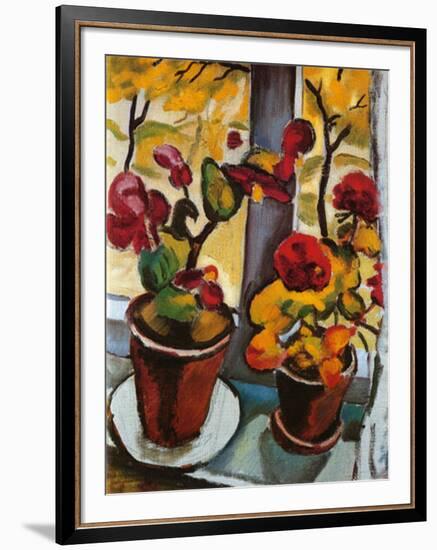 Blumen am Fenster-Auguste Macke-Framed Art Print