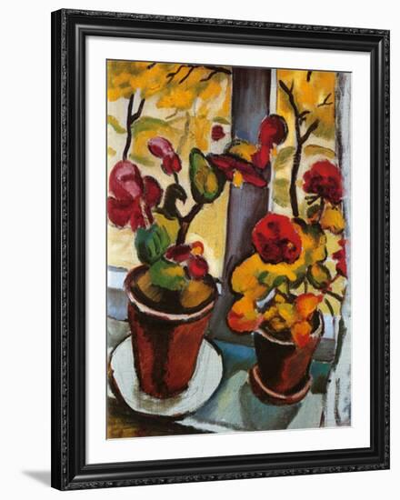 Blumen am Fenster-Auguste Macke-Framed Art Print