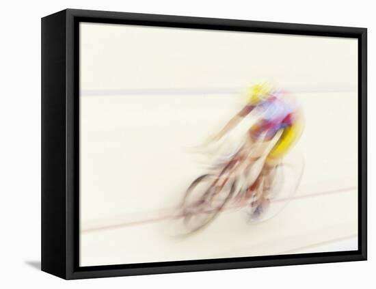 Blured Action of Cyclist Competing on the Velodrome-Chris Trotman-Framed Premier Image Canvas