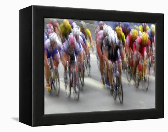 Blured Action of Road Cylcling Competition, New York, New York, USA-Chris Trotman-Framed Premier Image Canvas