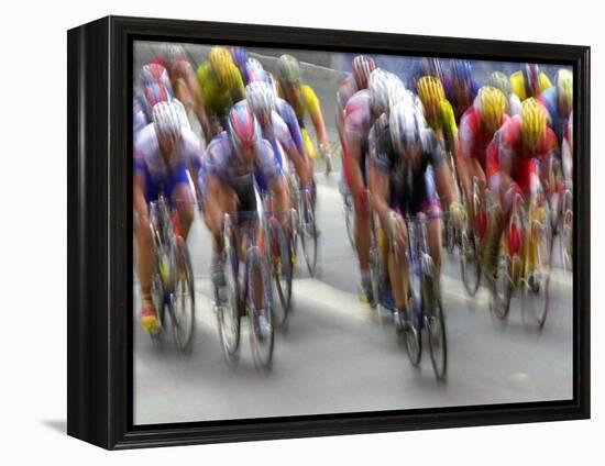 Blured Action of Road Cylcling Competition, New York, New York, USA-Chris Trotman-Framed Premier Image Canvas