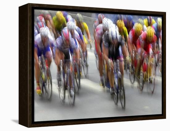 Blured Action of Road Cylcling Competition, New York, New York, USA-Chris Trotman-Framed Premier Image Canvas