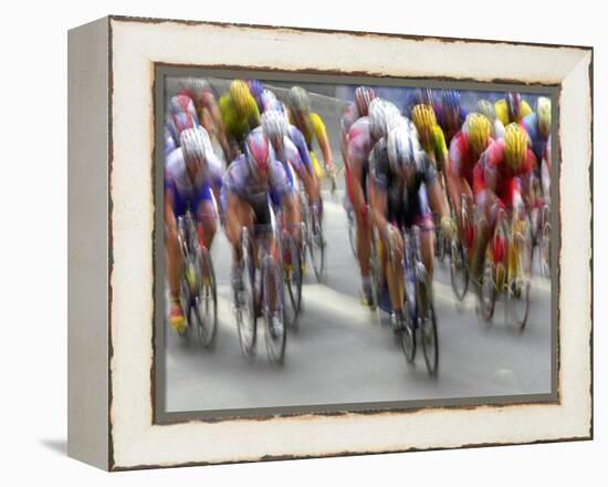 Blured Action of Road Cylcling Competition, New York, New York, USA-Chris Trotman-Framed Premier Image Canvas