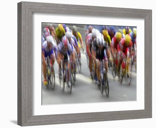 Blured Action of Road Cylcling Competition, New York, New York, USA-Chris Trotman-Framed Photographic Print