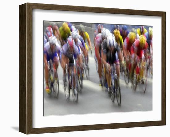 Blured Action of Road Cylcling Competition, New York, New York, USA-Chris Trotman-Framed Photographic Print