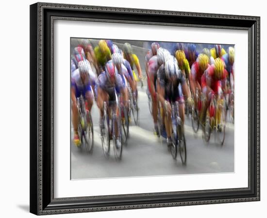 Blured Action of Road Cylcling Competition, New York, New York, USA-Chris Trotman-Framed Photographic Print