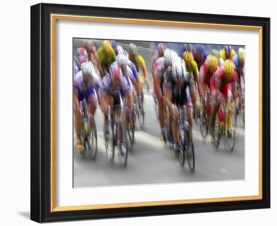 Blured Action of Road Cylcling Competition, New York, New York, USA-Chris Trotman-Framed Photographic Print