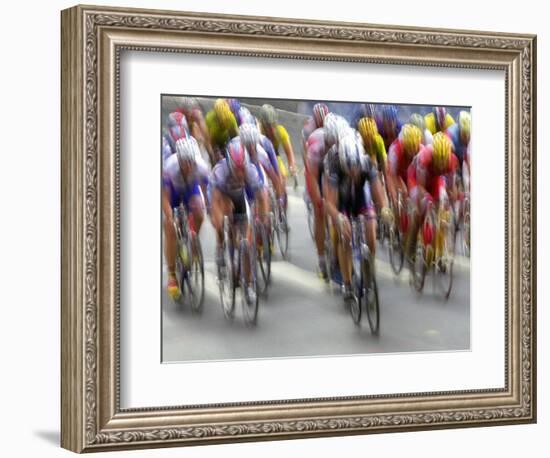 Blured Action of Road Cylcling Competition, New York, New York, USA-Chris Trotman-Framed Photographic Print