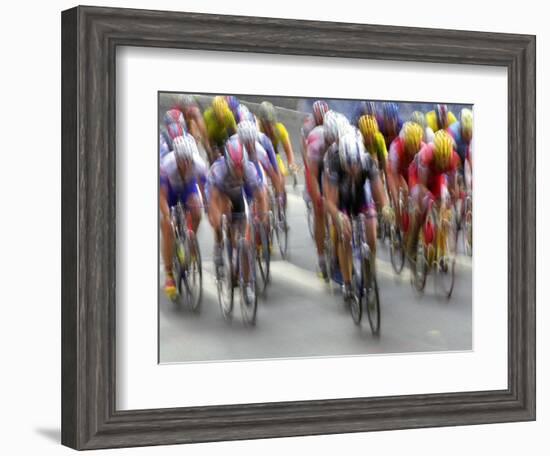 Blured Action of Road Cylcling Competition, New York, New York, USA-Chris Trotman-Framed Photographic Print