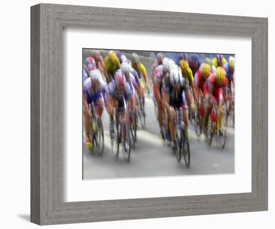 Blured Action of Road Cylcling Competition, New York, New York, USA-Chris Trotman-Framed Photographic Print