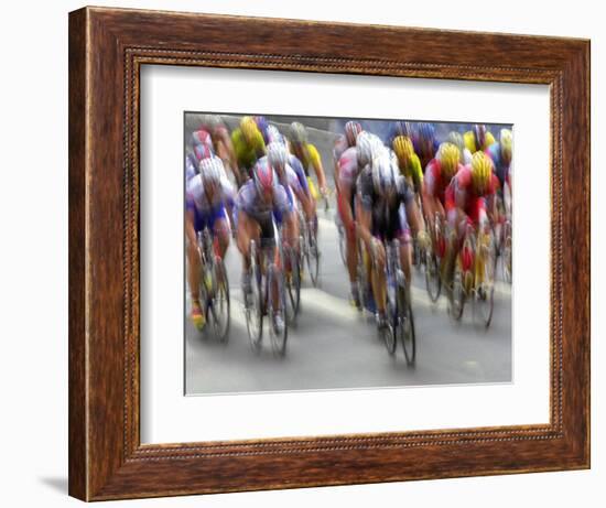 Blured Action of Road Cylcling Competition, New York, New York, USA-Chris Trotman-Framed Photographic Print