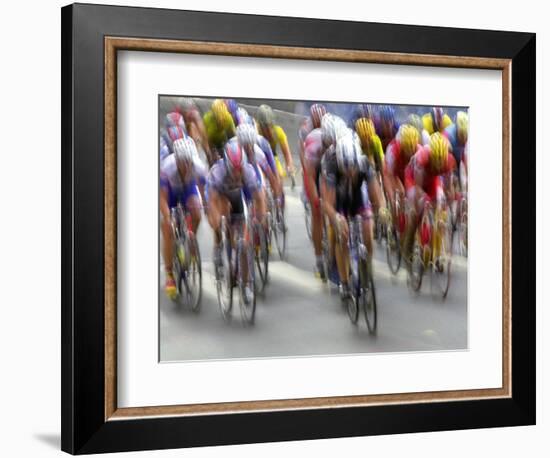 Blured Action of Road Cylcling Competition, New York, New York, USA-Chris Trotman-Framed Photographic Print