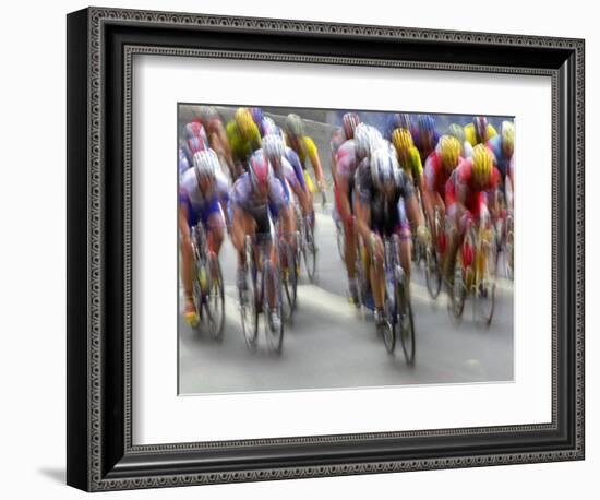 Blured Action of Road Cylcling Competition, New York, New York, USA-Chris Trotman-Framed Photographic Print