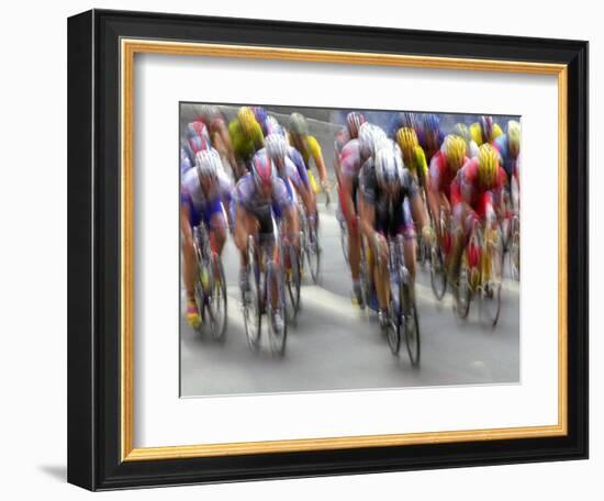 Blured Action of Road Cylcling Competition, New York, New York, USA-Chris Trotman-Framed Photographic Print