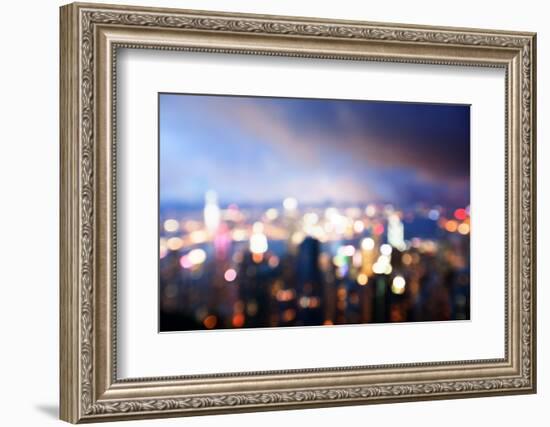 Blured Lighhts from Peak Victoria, Hong Kong-Iakov Kalinin-Framed Photographic Print