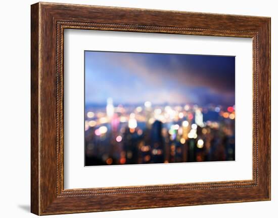 Blured Lighhts from Peak Victoria, Hong Kong-Iakov Kalinin-Framed Photographic Print