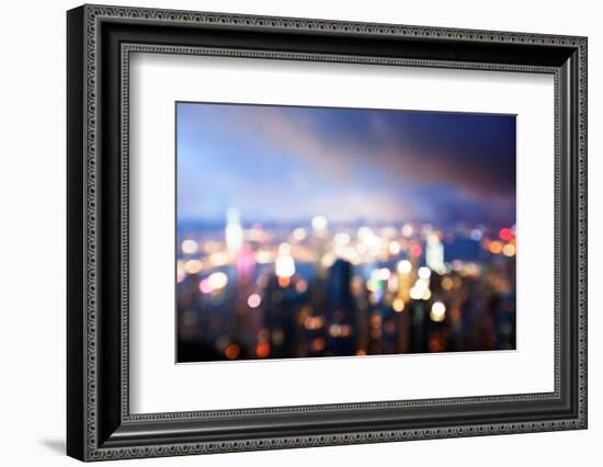 Blured Lighhts from Peak Victoria, Hong Kong-Iakov Kalinin-Framed Photographic Print