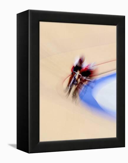 Blurred Action of Cyclist Competing on the Track-Chris Trotman-Framed Premier Image Canvas