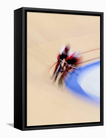 Blurred Action of Cyclist Competing on the Track-Chris Trotman-Framed Premier Image Canvas