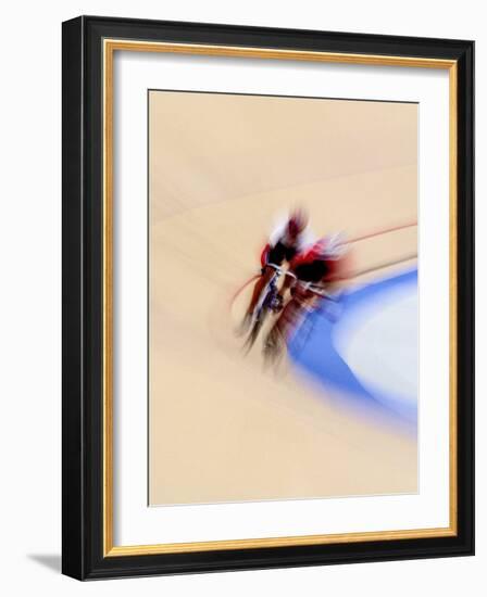 Blurred Action of Cyclist Competing on the Track-Chris Trotman-Framed Photographic Print