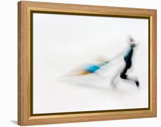 Blurred Action of Pairs Figure Skaters, Torino, Italy-Chris Trotman-Framed Premier Image Canvas