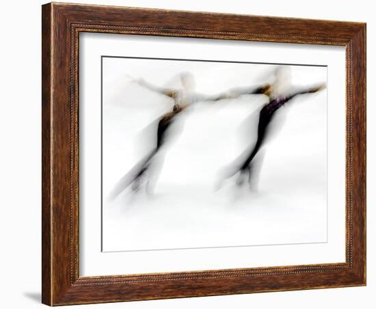 Blurred Action of Pairs Figure Skaters, Torino, Italy-Chris Trotman-Framed Photographic Print