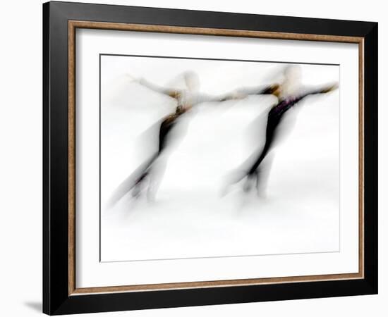 Blurred Action of Pairs Figure Skaters, Torino, Italy-Chris Trotman-Framed Photographic Print