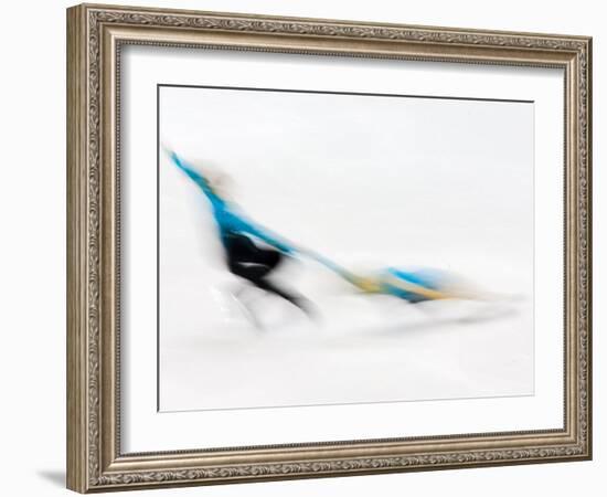 Blurred Action of Pairs Figure Skaters, Torino, Italy-Chris Trotman-Framed Photographic Print