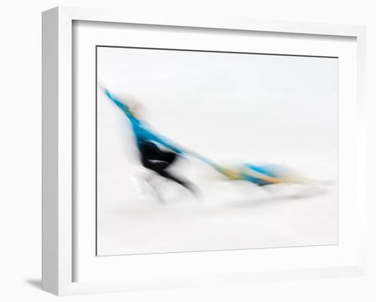 Blurred Action of Pairs Figure Skaters, Torino, Italy-Chris Trotman-Framed Photographic Print