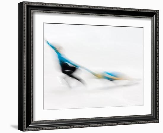 Blurred Action of Pairs Figure Skaters, Torino, Italy-Chris Trotman-Framed Photographic Print