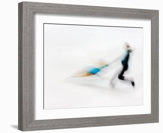 Blurred Action of Pairs Figure Skaters, Torino, Italy-Chris Trotman-Framed Photographic Print