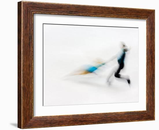 Blurred Action of Pairs Figure Skaters, Torino, Italy-Chris Trotman-Framed Photographic Print