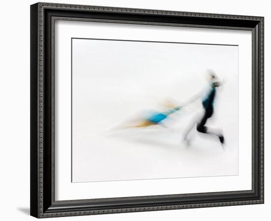 Blurred Action of Pairs Figure Skaters, Torino, Italy-Chris Trotman-Framed Photographic Print