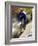 Blurred Action of Recreational Mountain Biker Riding on the Trails-null-Framed Photographic Print