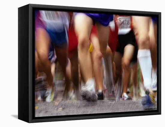 Blurred Action of Runner's Legs Competing in a Race, New York, New York, USA-Chris Trotman-Framed Premier Image Canvas