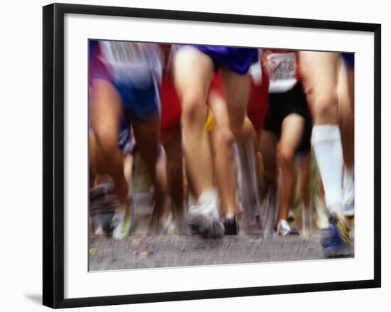 Blurred Action of Runner's Legs Competing in a Race, New York, New York, USA-Chris Trotman-Framed Photographic Print