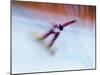 Blurred Action of Snowboarder, Nagano, Japan-null-Mounted Photographic Print