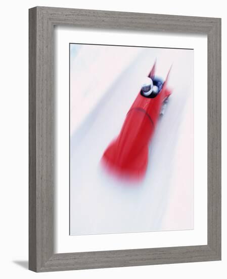 Blurred Action of Two Man Bobsled, Park City, Utah, USA-Chris Trotman-Framed Photographic Print