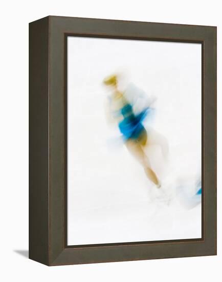 Blurred Action of Woman Figure Skater, Torino, Italy-Chris Trotman-Framed Premier Image Canvas