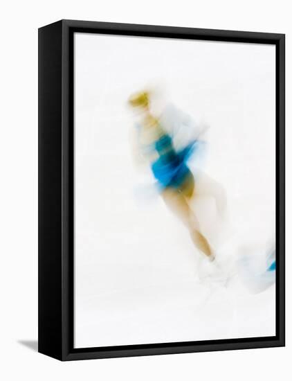 Blurred Action of Woman Figure Skater, Torino, Italy-Chris Trotman-Framed Premier Image Canvas