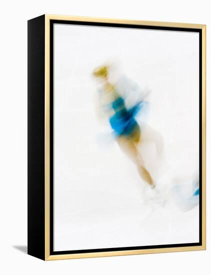 Blurred Action of Woman Figure Skater, Torino, Italy-Chris Trotman-Framed Premier Image Canvas