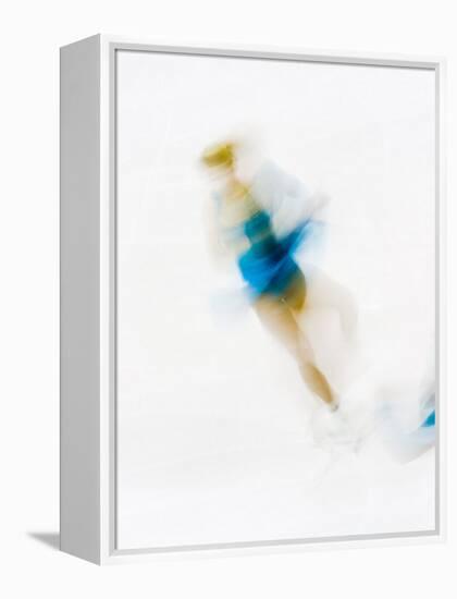 Blurred Action of Woman Figure Skater, Torino, Italy-Chris Trotman-Framed Premier Image Canvas