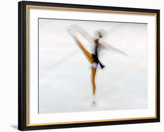 Blurred Action of Woman Figure Skater, Torino, Italy-Chris Trotman-Framed Photographic Print