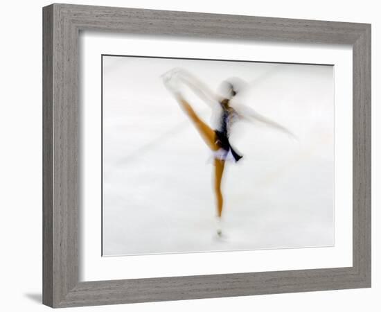 Blurred Action of Woman Figure Skater, Torino, Italy-Chris Trotman-Framed Photographic Print